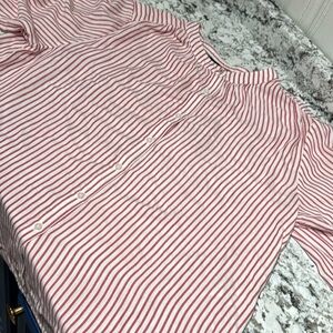 Tommy Hilfiger striped 3/4 sleeve button down shirt
